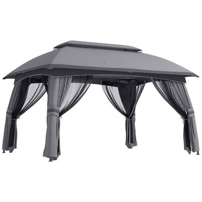 10' x 13' Patio Gazebo, Outdoor Gazebo Canopy Shelter with Netting