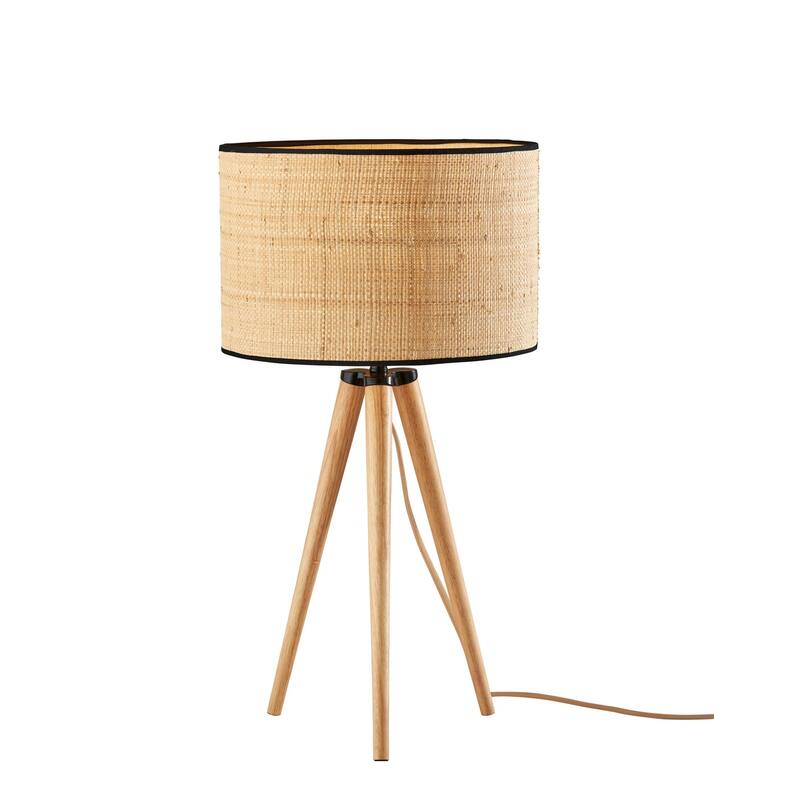 Jackson Table Lamp - 26.25 - Natural Wood w. Black Accents