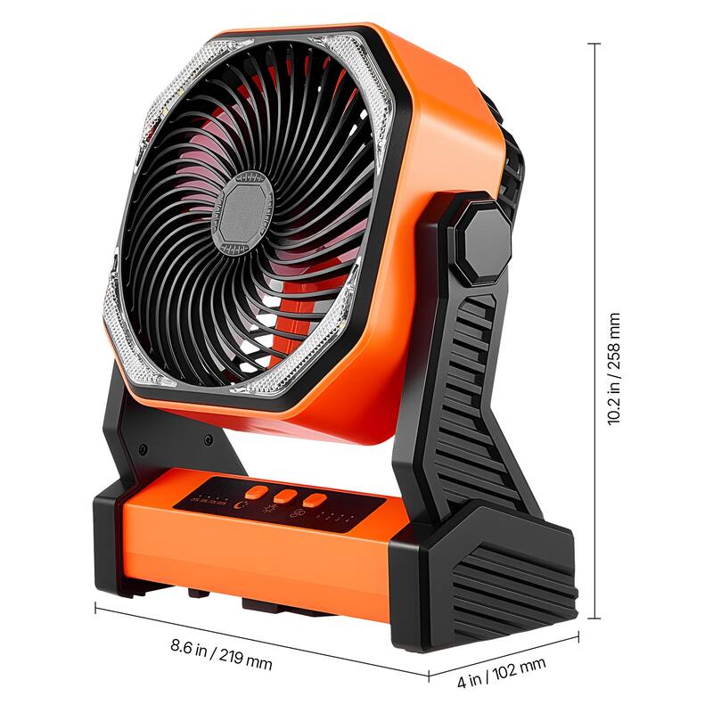 8 inch Rechargeable Camping Desktop Fan Battery Operated 4 Speeds