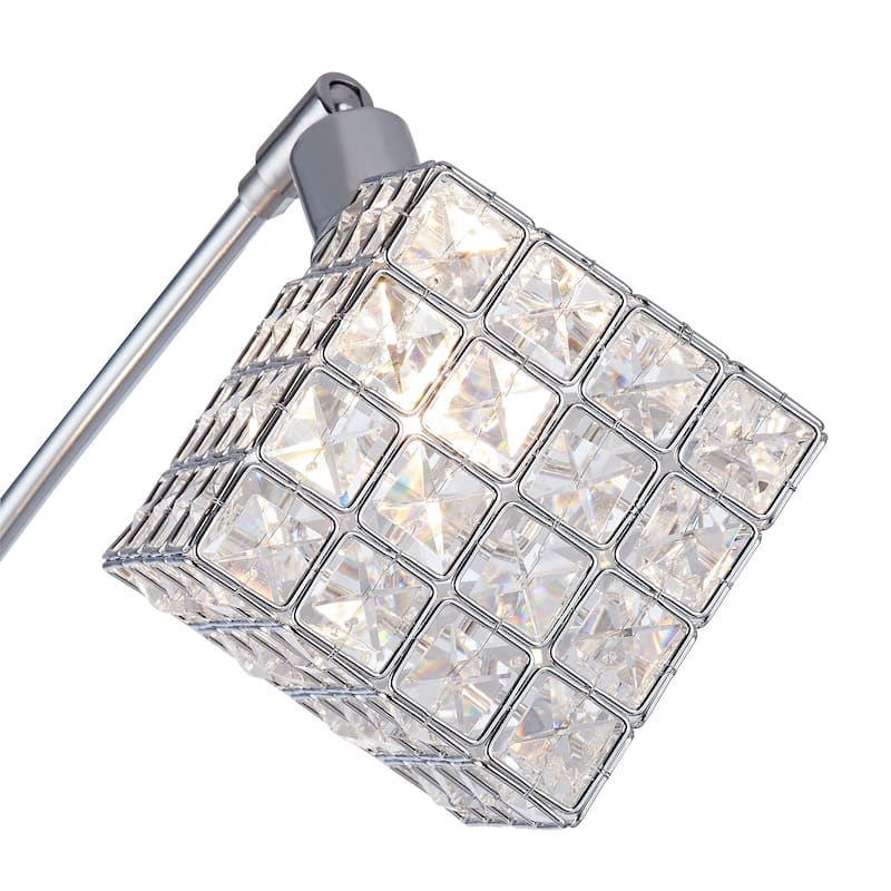 Princess Quan 83" LED Crystal Arch Floor Lamp With Dimmer - 83