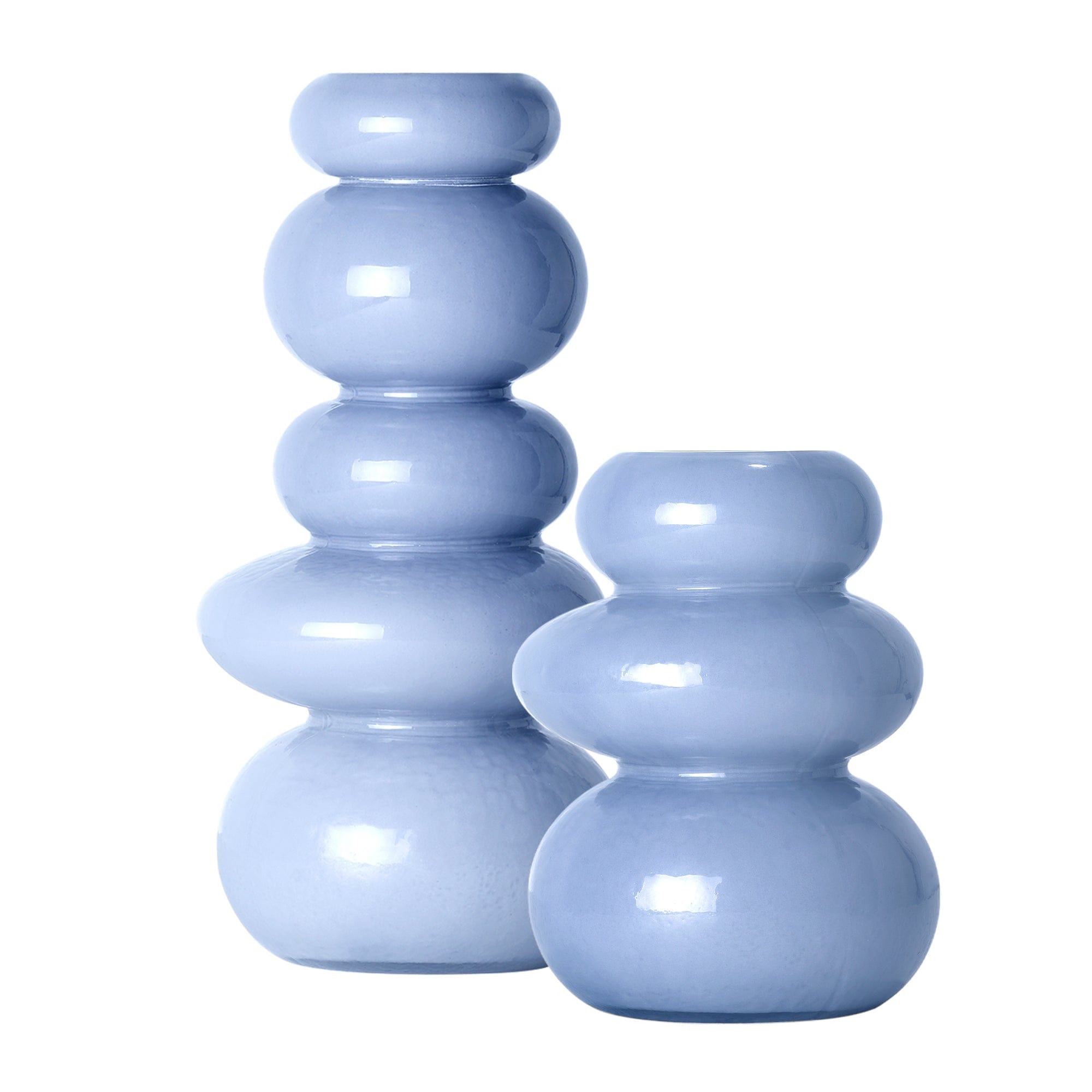 American Art Decor Foggy Blue Cairns Glass Vase Set - 5.7" x 11.8" - 5.7" x 11.8"
