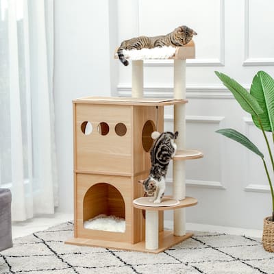 Tree Wooden Multi-Level Cat Tower