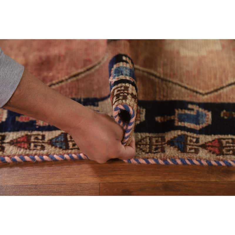 Vegetable Dye Gabbeh Qashqai Persian Antique Rug Handmade Wool Carpet - 4'2"x 7'3"