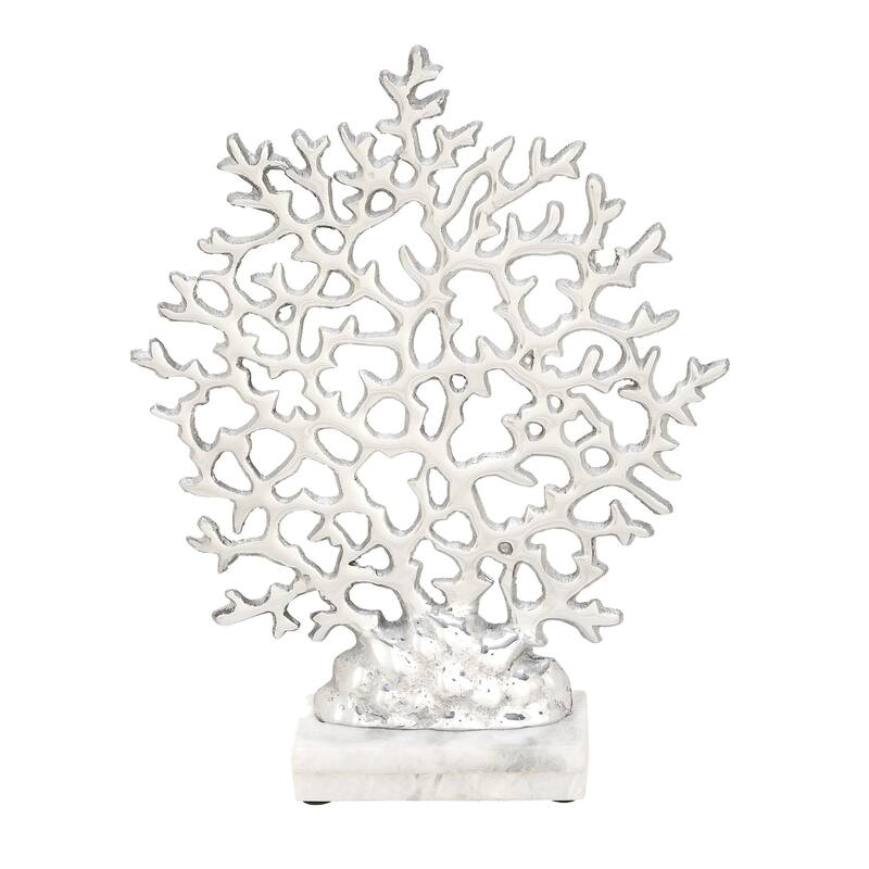 Marble Coral Decorative Sculpture - Silver - Roche River Decor - Silver
