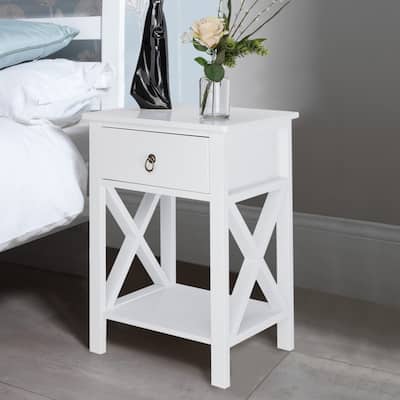 Simple Bedroom Bedside Table With Drawer