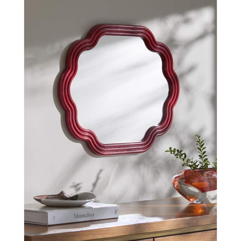 Livabliss Aysun Modern Accent Mirror - Red - 20"H x 16"W x 1"D