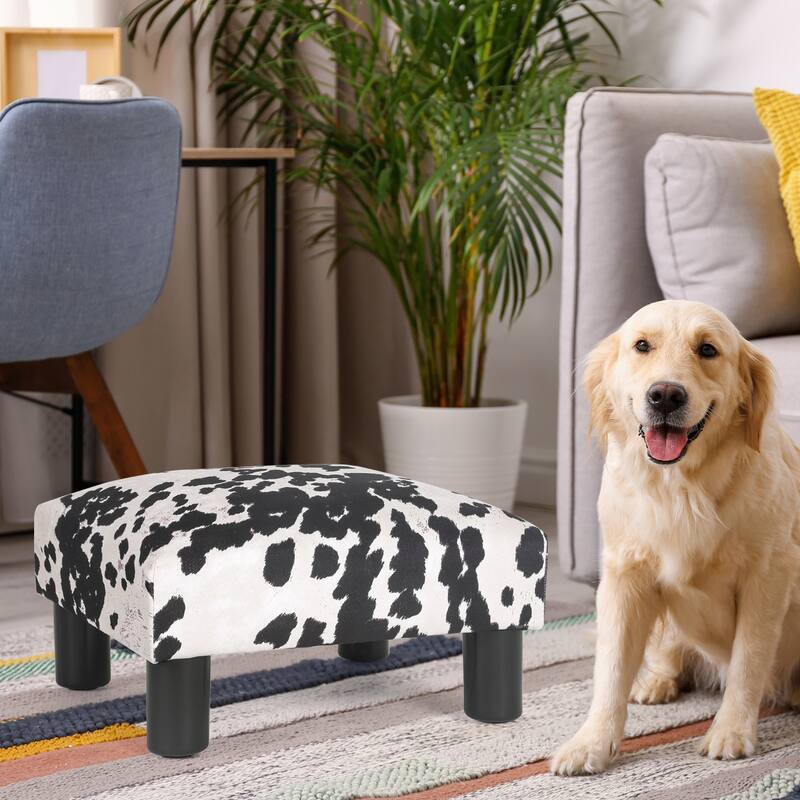 Adeco 15'' Small Ottoman Upholstered Foot Rest