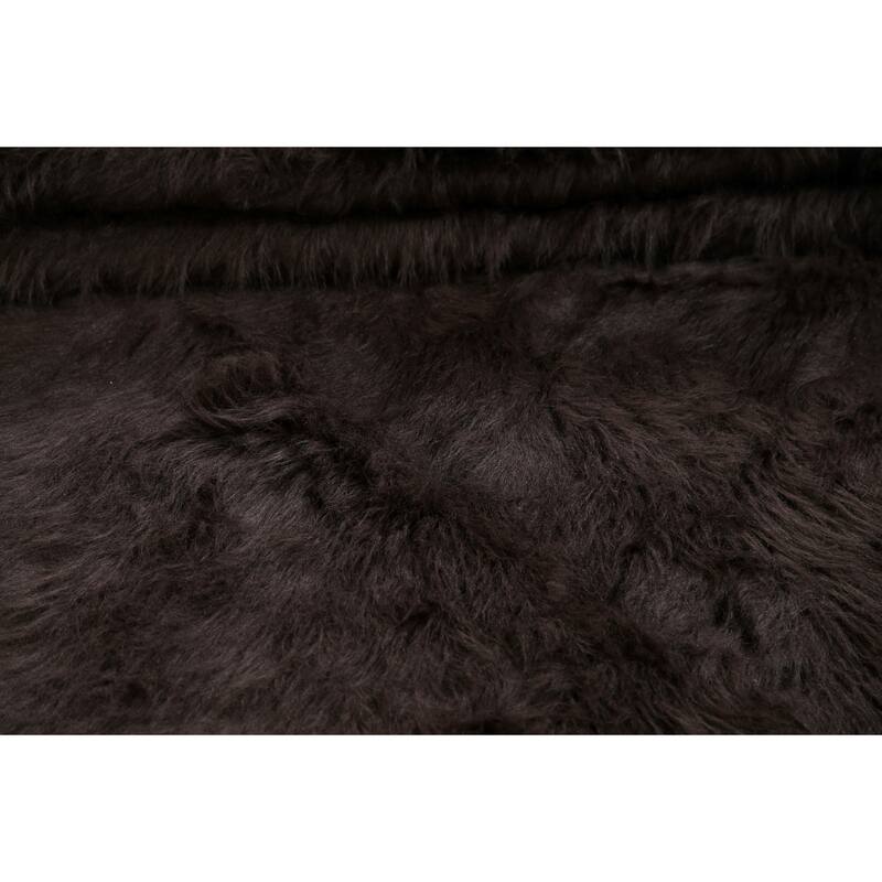 Contemporary Shaggy Oriental Area Rug Hand-tufted Foyer Carpet - 4'10" x 7'4"