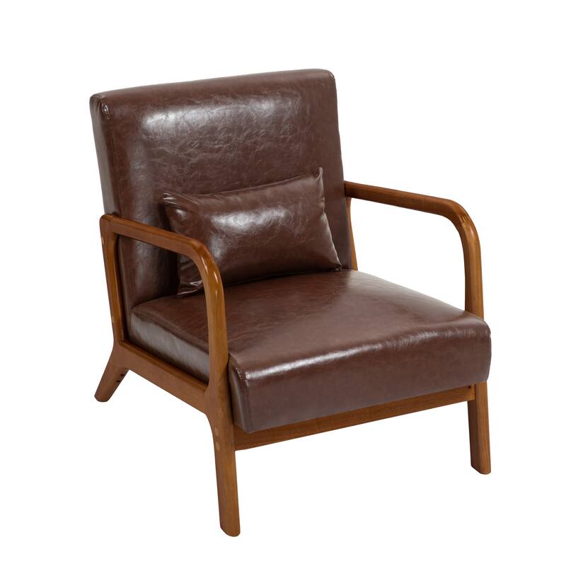 2 Set Mid Century ModernUpholstered Accent Chairs Armchair with Pillow