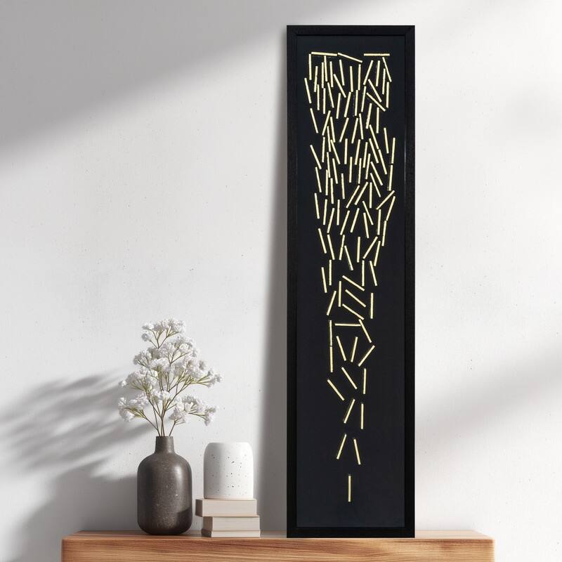 'Cloud Chamber I' - 12"Wx47"H Mixed Media Shadowbox, Framed under Glass