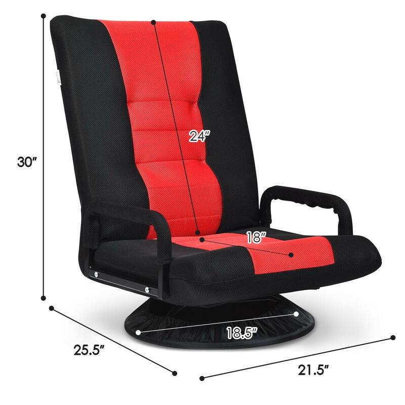 Adjustable Gaming Chair with 6 Back Positions and 360-Degree Swivel