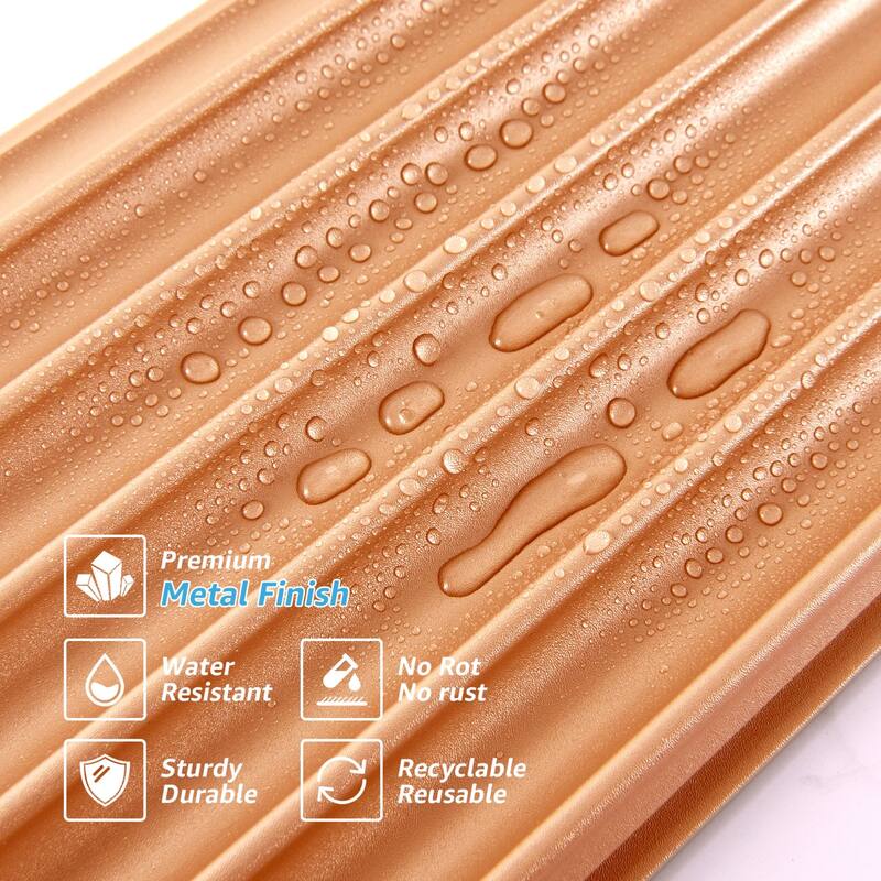 Art3d 104'' X 6.3'' Fluted Wall Panel for Interior Decor, WPC Wall Panel, Metal Finish,8pcs - N/A