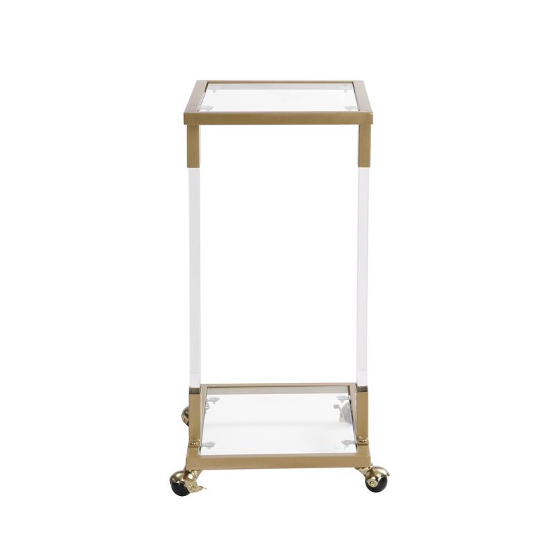 Chrome Glass Side Table Acrylic End Table