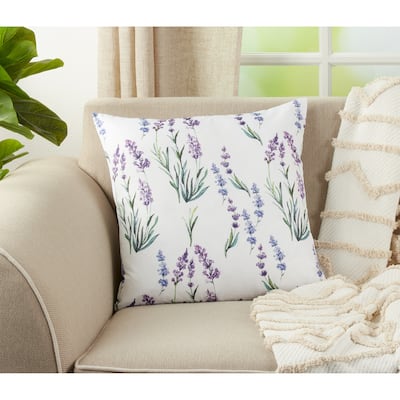 Throw Pillow With Lavender Design