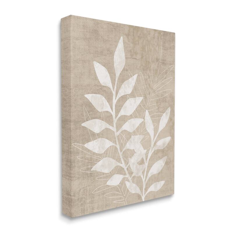 Stupell Natural Neutral Botanical Leaves Stretched Canvas Wall Art, Design by Natalie Carpentieri