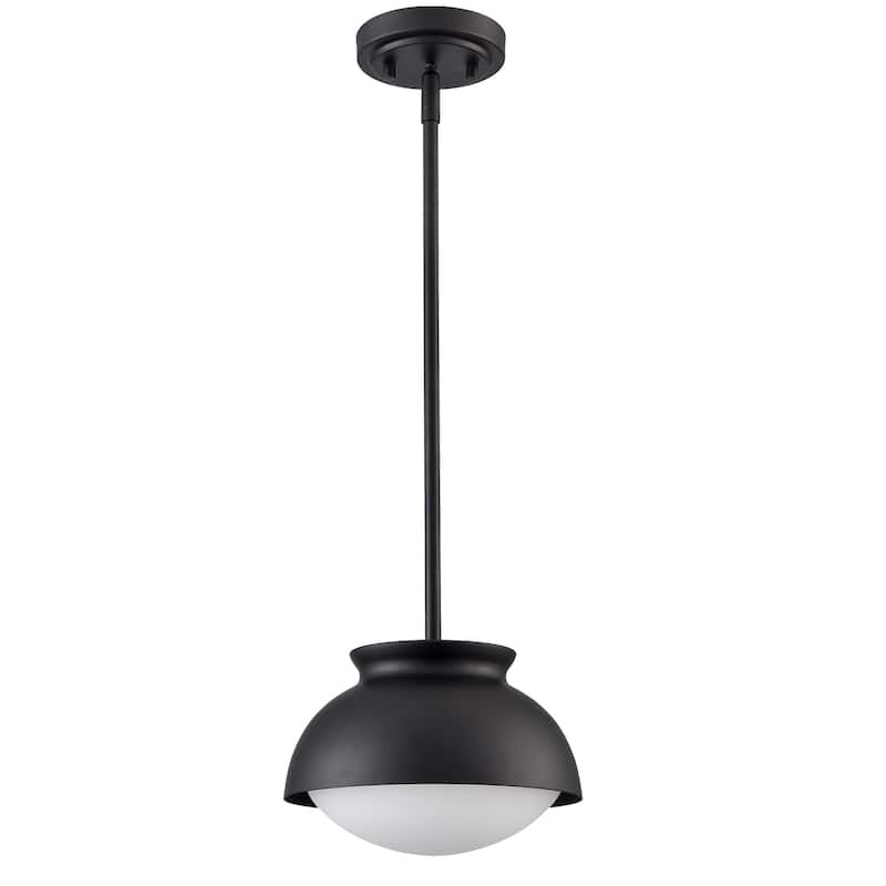 Urus Vintage Pendant Light Fixture with Milk Glass Shade