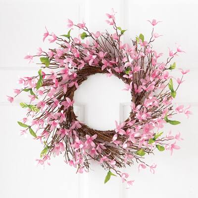Spring Floral Forsythia Twig Wreath
