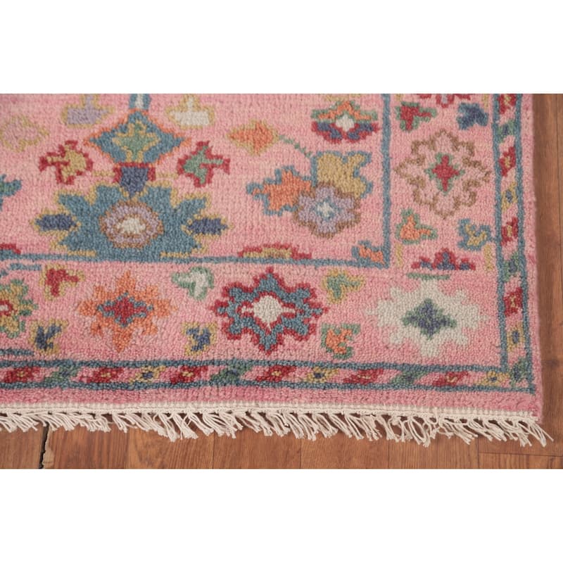 All-Over Pink Oushak Oriental Accent Rug Wool Carpet - 2'8"x 5'10"