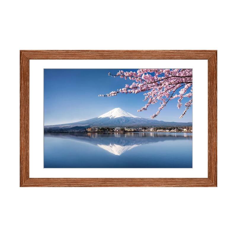 iCanvas "Mount Fuji In Spring" by Jan Becke PFA - Walnut - 24x32x1