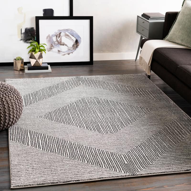 Carson Carrington Sturup Diamond-shaped Pattern Area Rug - 7' 10" x 10' 3" - Grey