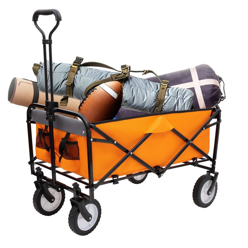 Collapsible Foldable Wagon Cart with strapping system Beach Wagon Utility Cart Utility Wagon Grocery Cart