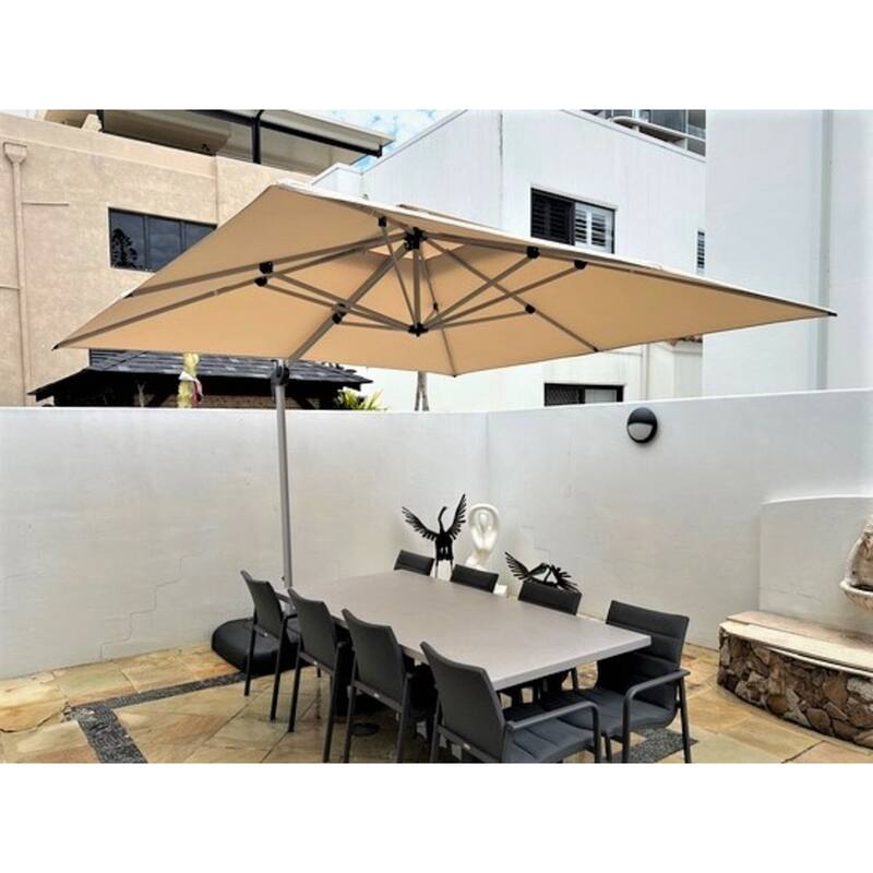 PURPLE LEAF 8 ft Square 360 Degree Rotation Patio Cantilever Umbrella