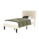 preview thumbnail 53 of 65, VECELO Upholstered Kids Bed Frame with Diamond Tufted Headoard,Twin Size Bed Set of 2