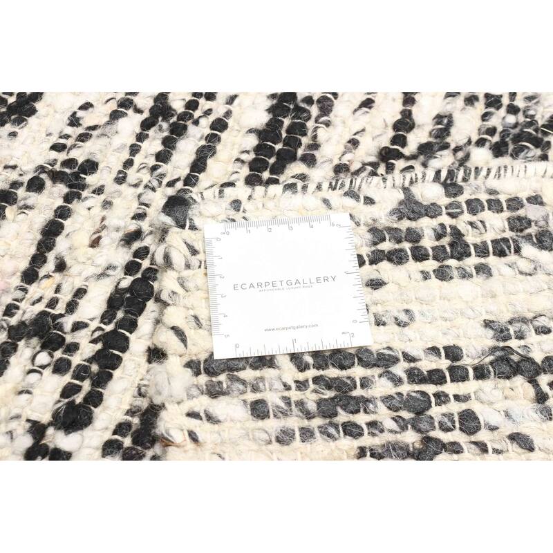 ECARPETGALLERY Braid weave Sienna Black Wool Rug - 6'1 x 9'0