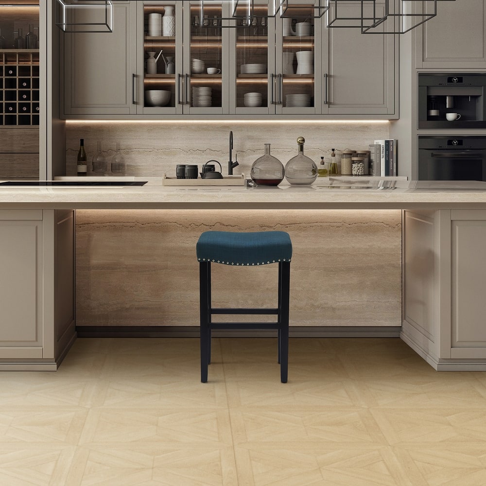 Jameson Upholstered Polyester Black 29 Inch Bar Stool