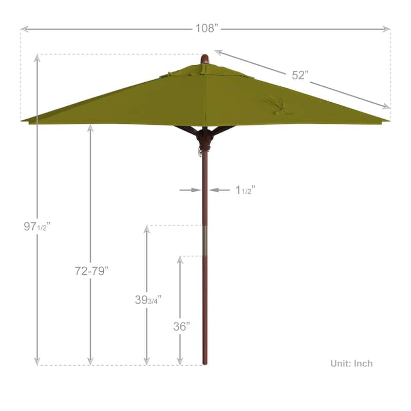 California Umbrella 9-ft. Round Marenti Wood-framed Olefin Patio Umbrella (No Base)