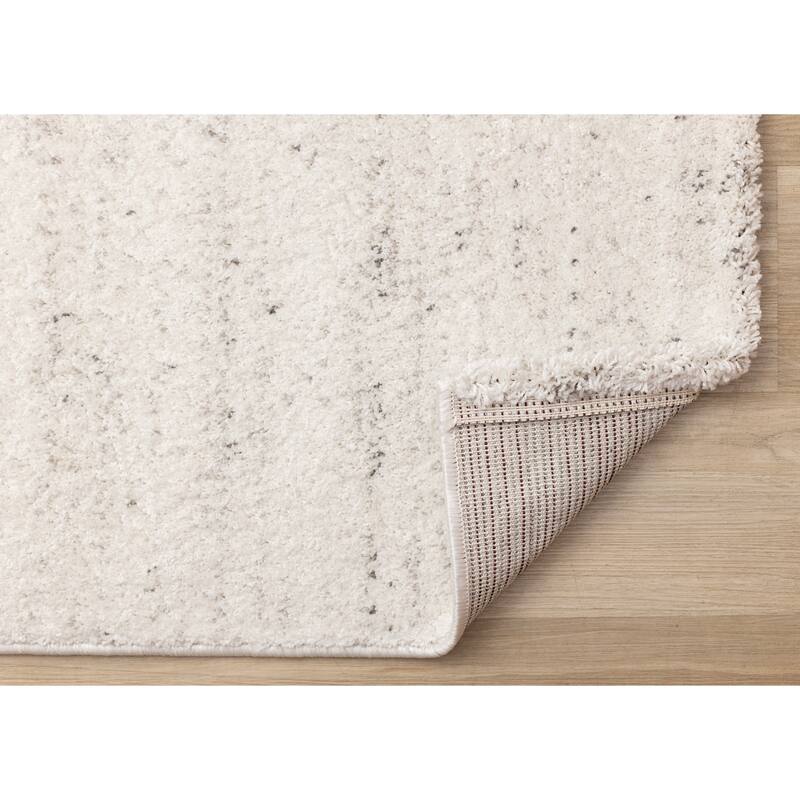 Soft Cream Grey Speckle Indoor Area Rug, 5'3" x 7'7"
