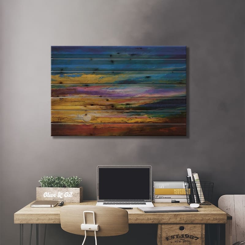 Desert Sunset Print On Wood by Michael Creese - Multi-Color