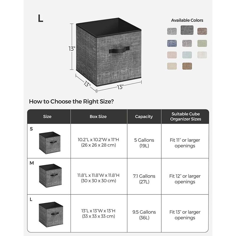 6 Fabric Foldable Storage Cubes with Handles Stylish Print Ideal for Bedroom and Living Room