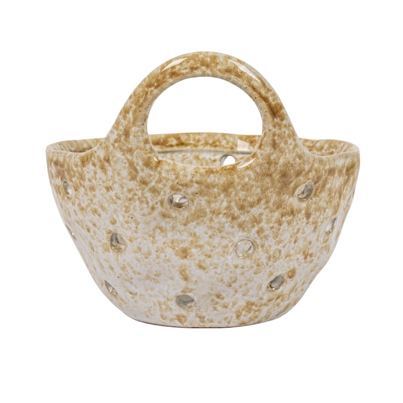 Stoneware Colanders with Handles - 7.9"L x 6.5"W x 5.4"H
