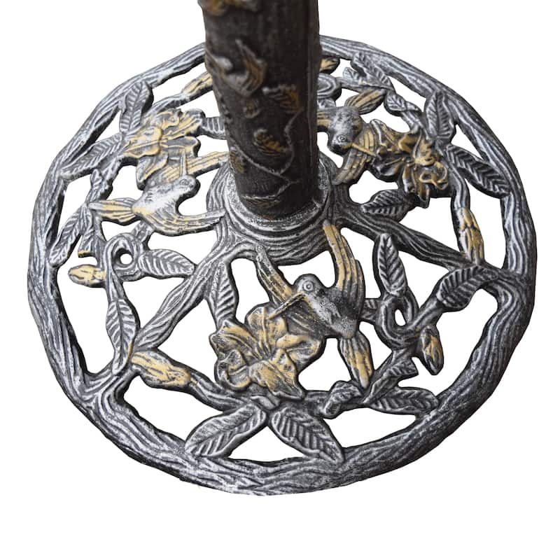 High Quality Metal Bird Bath with Singing Birds, No Assembly Required