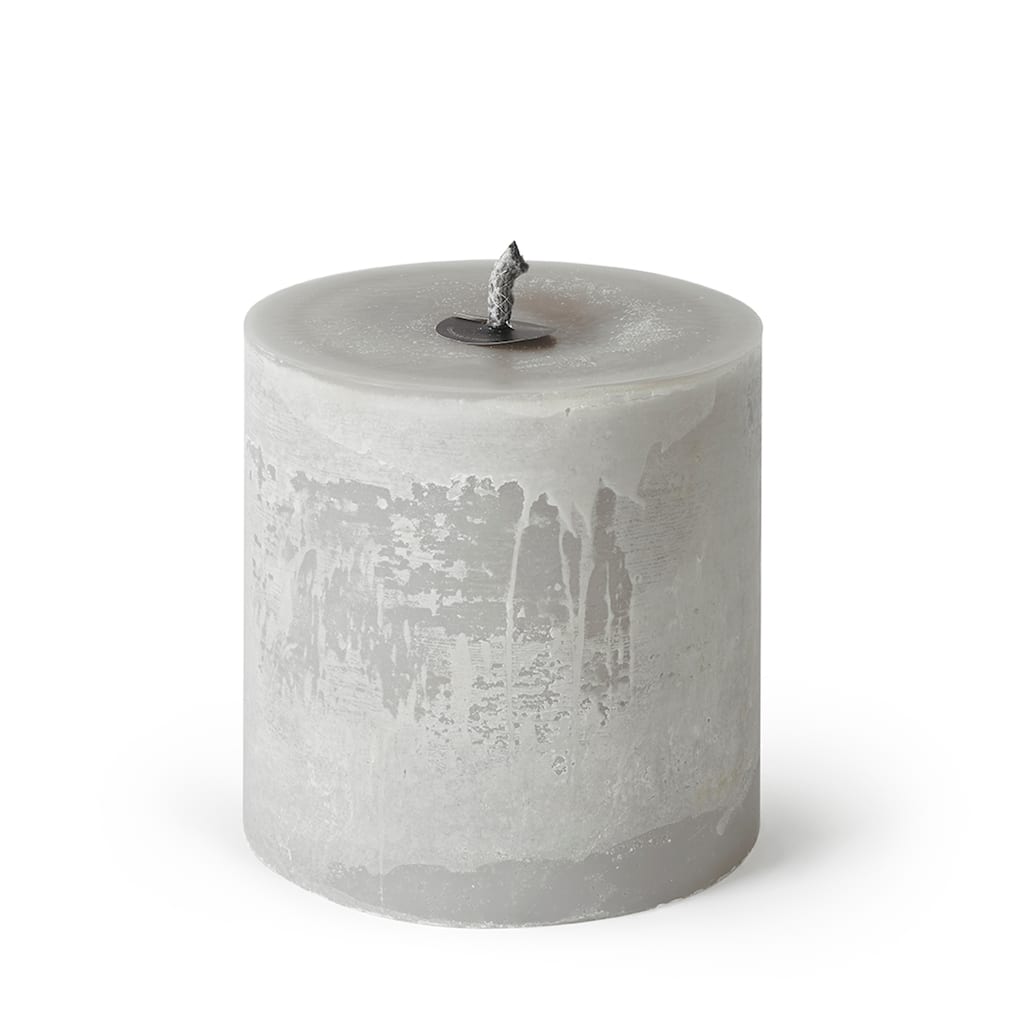 Pillar Super Candle 11.8"x11.8"H Linen- Outdoor Only- ST