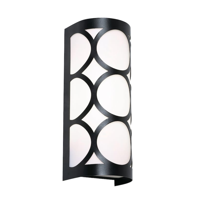 AFX LAKS0513CB Lake 2 Light 12" Tall Wall Sconce with White Acrylic - Black / White