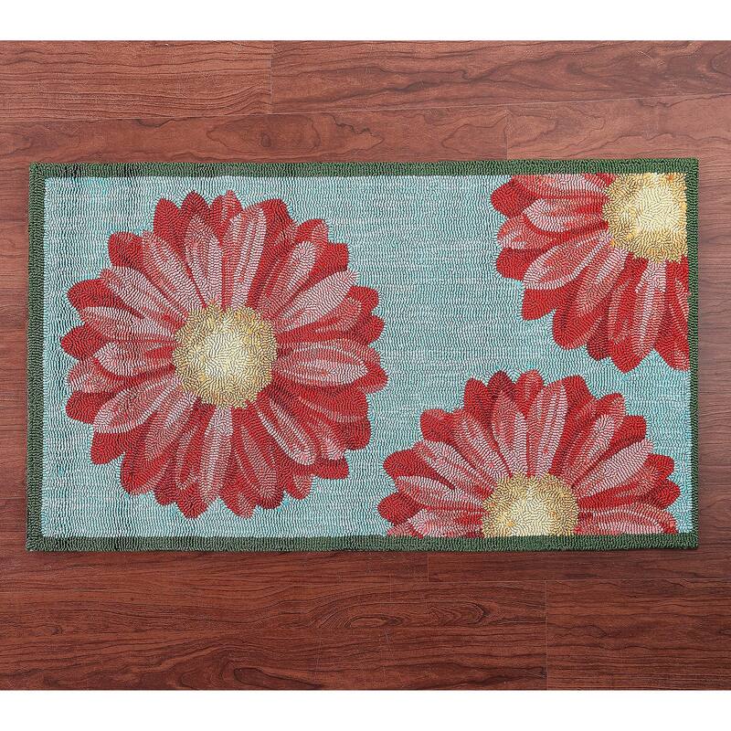 24" x 42" Rectangular Outdoor Rug, Daises - 24" x 42" Rectangle
