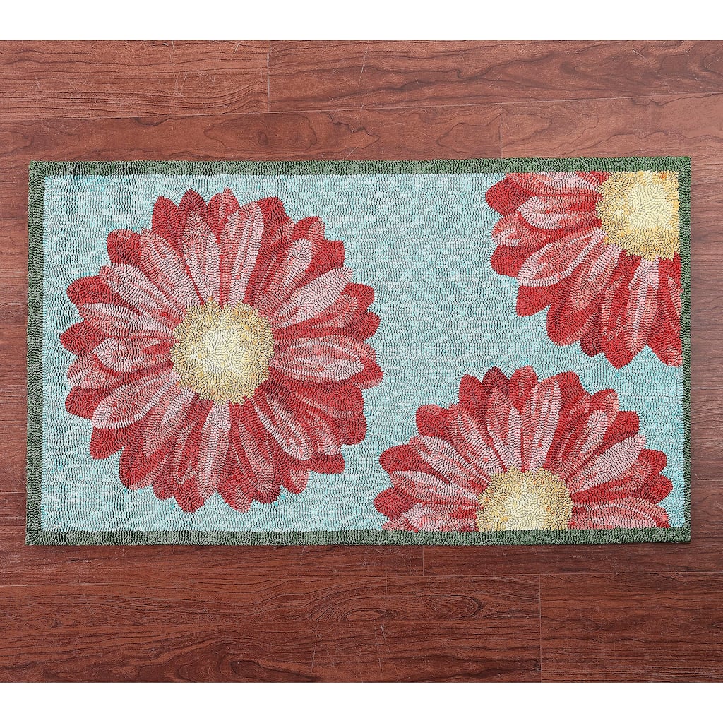 24" x 42" Rectangular Outdoor Rug, Daises - 24" x 42" Rectangle