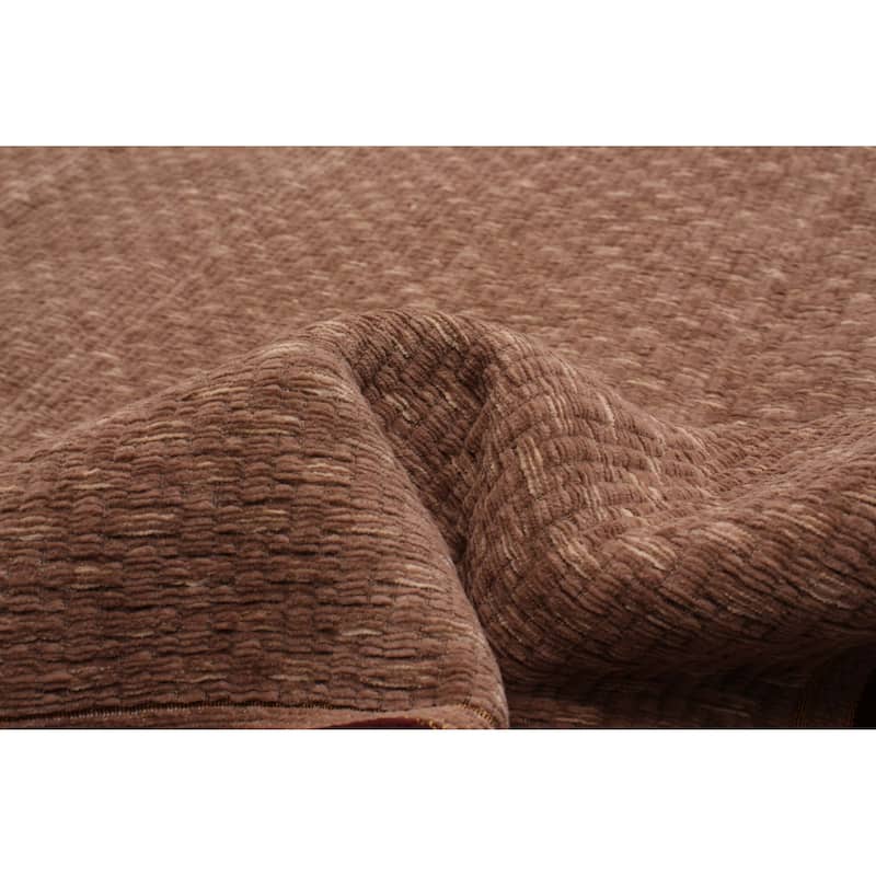 ECARPETGALLERY Machine Woven Lotus Mod Brown Chenille Rug - 5'9 x 7'9