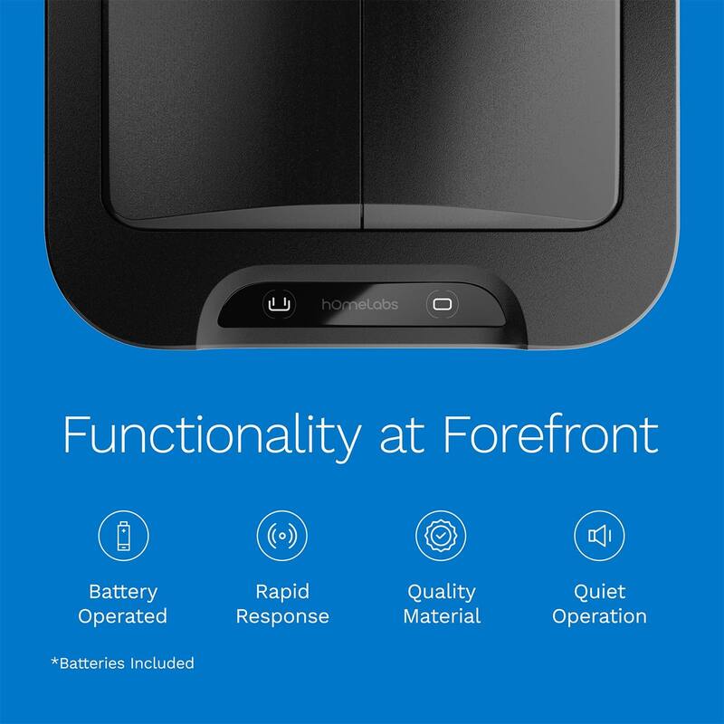 hOmeLabs 13 Gallon Kitchen Trash Can - Retractable Automatic Sensor Butterfly Lid, Easy to Clean, Battery-Operated - Matte Black