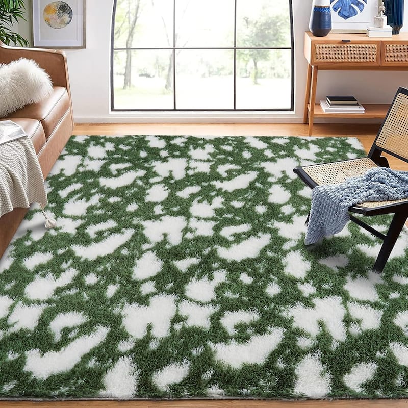 Modern Abstract Area Rug for Hallways Living Room Patio Decor Green - 2' x 3' - Green 8*10ft
