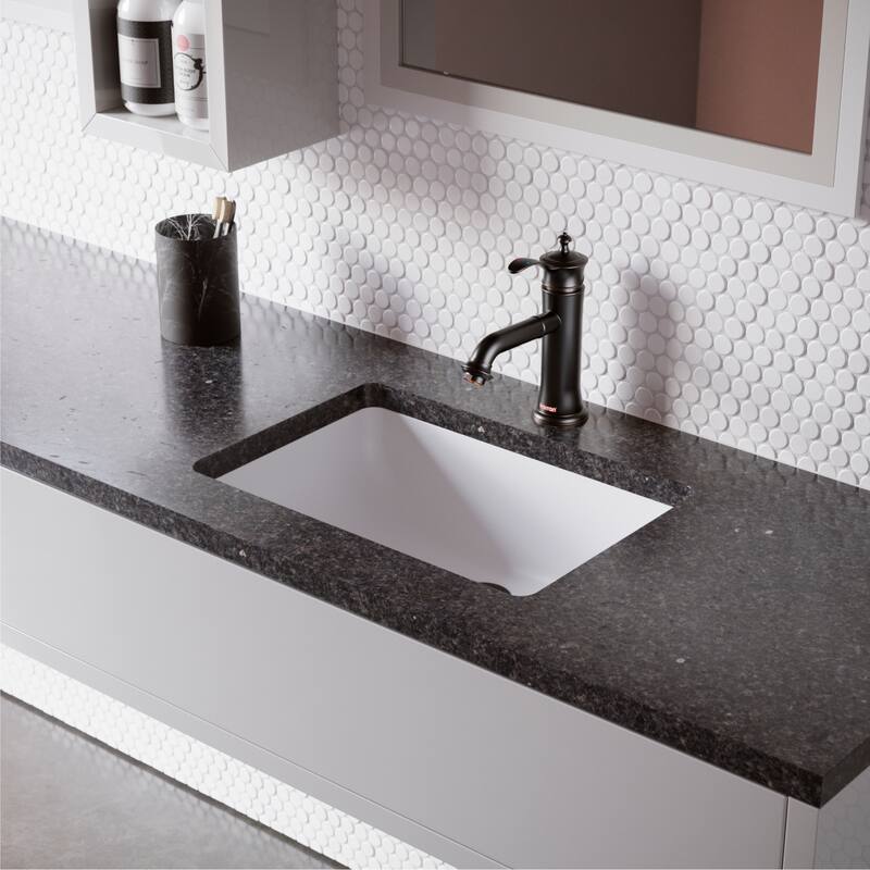 Karran Vineyard KBF470 Single-Handle Single Hole Basin Bathroom Faucet with Matching Pop-up Drain