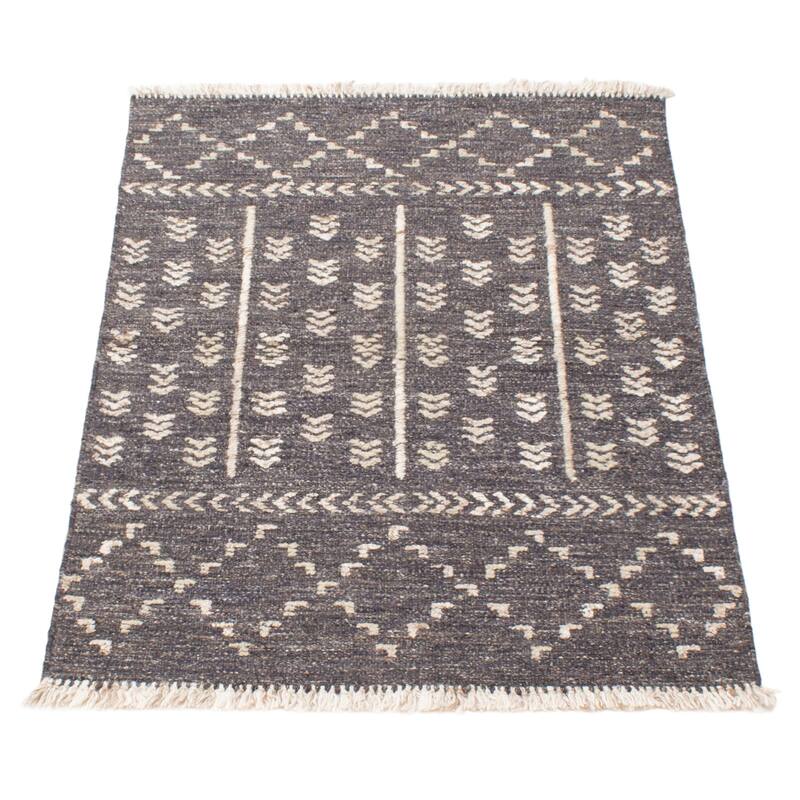 ECARPETGALLERY Hand-knotted Tangier Grey Wool Rug - 3'0 x 4'10