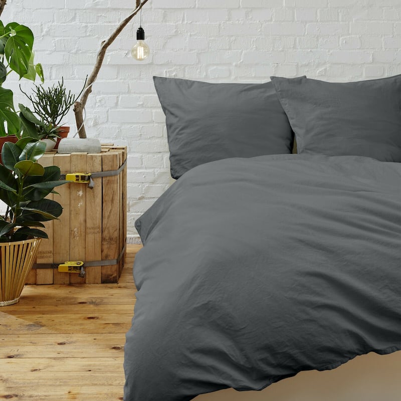 Bamboo Feel 1800 Count 3-piece Soft Duvet Cover Set - King - Cal King - Gray