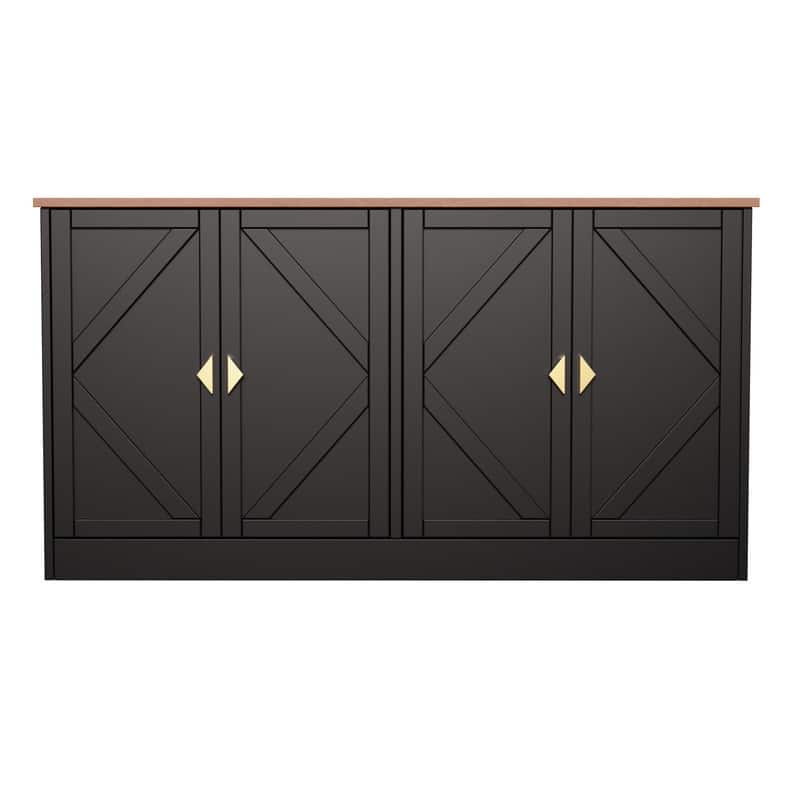 Modern Storage Cabinet Buffet with Line Design