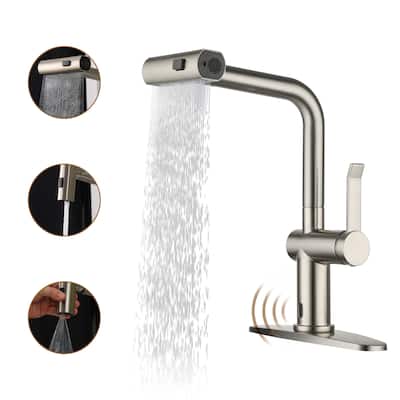 Single Handle Pull Down Sprayer Kitchen Faucet with Motion Sense Wave, Power Boost