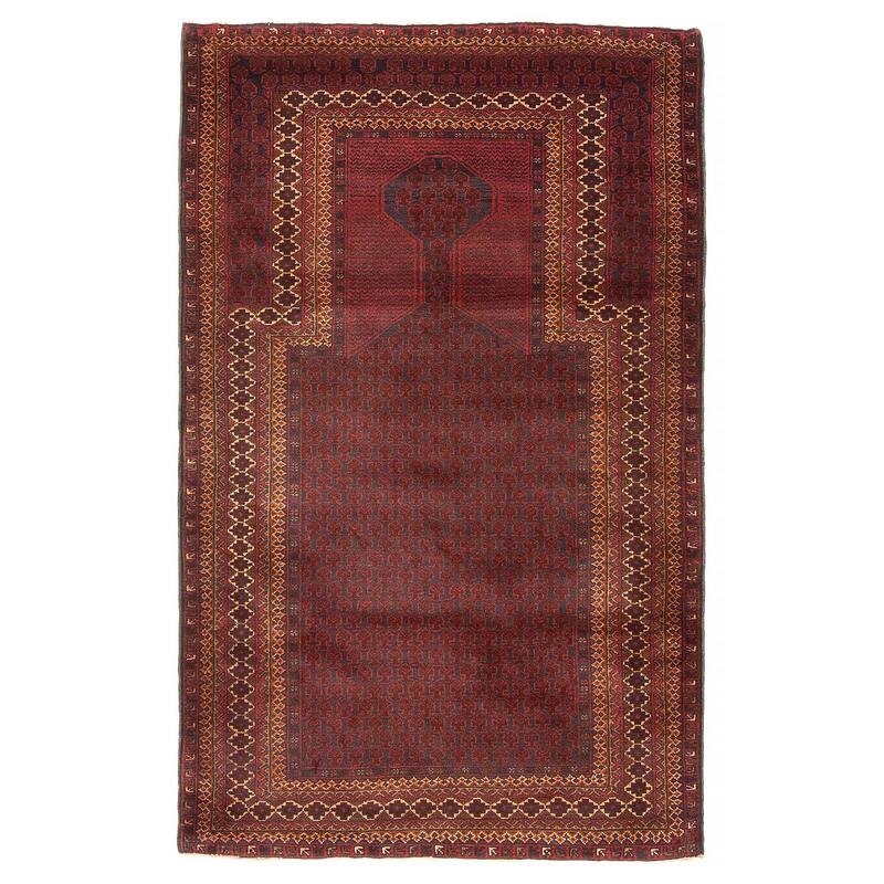 Teimani Burgundy Rug 3'0" x 5'0" - 3'0 x 5'0 - Burgundy - 3'0 x 5'0