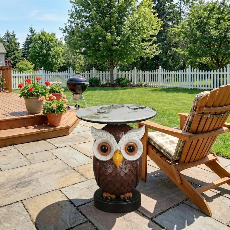 Owl Accent Table Animal Statue End Tables Livingroom