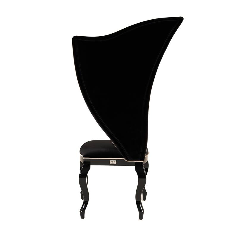 A&X Sovereign Transitional Black Fabric Chair (Set of 2)